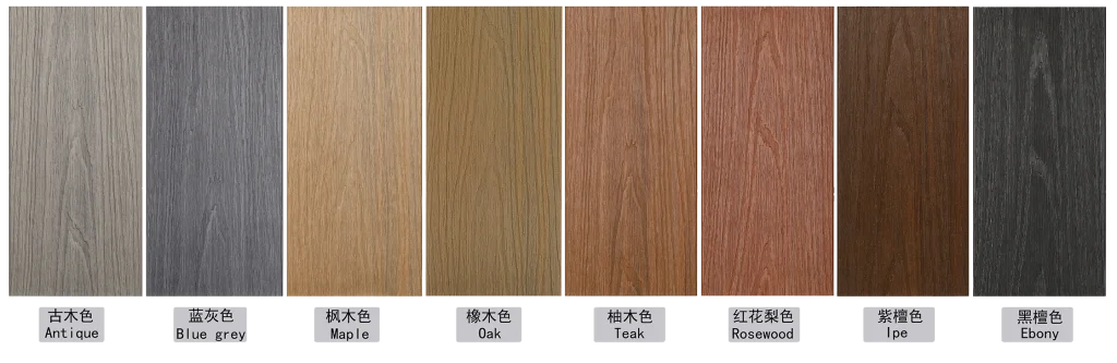 Color Chart or Co-extruded WPC Decking